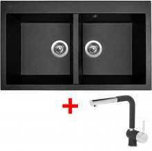 Sinks AMANDA 860 DUO Metalblack + M...